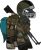 Size: 1280x1553 | Tagged: safe, artist:n0kkun, oc, oc only, oc:steel burst, earth pony, pony, fallout equestria, armor, bag, belt, boots, bullet, camouflage, clothes, crossover, dirt, fallout, football helmet, gloves, gun, handgun, helmet, knee pads, machine gun, male, mud, pants, pistol, pouch, shirt, shoes, simple background, solo, stallion, transparent background, weapon