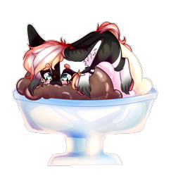 Size: 1934x1987 | Tagged: safe, artist:honeybbear, oc, oc only, oc:persia, earth pony, pony, food, ice cream, simple background, solo, transparent background
