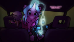 Size: 1280x720 | Tagged: safe, artist:captainhoers, oc, oc only, oc:candy chip, cyborg, the sunjackers, canterlot, cyberpunk, female, mare, mitsubishi, mitsubishi starion, new canterlot, offscreen character, pov