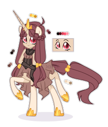 Size: 1674x1969 | Tagged: safe, alternate version, artist:lil_chif, oc, oc only, oc:rose trots, centaur, centaur oc, clothes, corset, crown, dress, female, gloves, hoof shoes, jewelry, mare, markings, raised hoof, raised leg, reference sheet, regalia, simple background, skirt, solo, transparent background