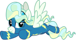 Size: 1709x943 | Tagged: safe, artist:mantisprayer, vapor trail, pegasus, pony, clothes, cute, female, flying, goggles, goggles on head, mare, show accurate, simple background, smiling, solo, transparent background, uniform, vaporbetes, vector, wonderbolts uniform