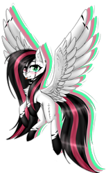 Size: 1114x1824 | Tagged: safe, artist:fellabyss, oc, oc only, oc:emala jiss, pegasus, pony, female, heterochromia, looking at you, mare, pegasus oc, simple background, smiling, solo, tongue out, transparent background, wings
