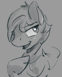 Size: 701x868 | Tagged: safe, artist:kam, sandbar, earth pony, pony, g4, male, monochrome, raised hoof, solo, teenager