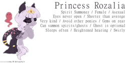 Size: 1000x500 | Tagged: safe, artist:er-ro, oc, oc:princess rozalia, ghost, pony, undead, unicorn, base used, eyes closed, female, hoof fluff, hoof on chest, horn, jewelry, leonine tail, reference sheet, simple background, tiara, transparent background, unicorn oc