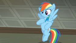 Size: 1920x1080 | Tagged: safe, screencap, rainbow dash, pegasus, pony, g4, the saddle row review, female, mare, solo