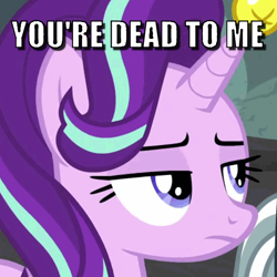 Size: 650x649 | Tagged: safe, edit, edited screencap, screencap, starlight glimmer, g4, my little pony: friendship is magic, shadow play, asdfmovie, caption, cropped, image macro, meme, text, unamused