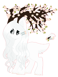 Size: 385x512 | Tagged: safe, artist:chayka22, oc, oc only, original species, antlers, base used, flower, simple background, smiling, solo, transparent background