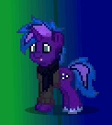 Size: 244x272 | Tagged: safe, artist:torpy-ponius, oc, oc:cosmic star, pony, pony town, animated, clothes, dancing, gif, pixel animation, pixel art, scarf