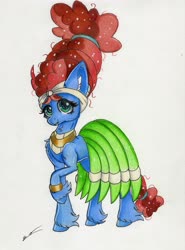 Size: 2375x3217 | Tagged: safe, artist:luxiwind, meadowbrook, earth pony, pony, g4, cute, female, high res, meadowcute, solo, traditional art