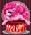 Size: 700x793 | Tagged: safe, artist:cabbage-arts, pinkie pie, earth pony, pony, g4, beautiful, blue eyes, cake, cute, dessert, diapinkes, dock, ear fluff, featured image, female, food, happy, looking at you, mare, mat, one eye closed, placemat, plate, prone, sauce, seductive, seductive pose, slice, smiling, smiling at you, solo, strawberry, strawberry sauce, strawberry slice, sultry pose, wink, ych result