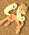 Size: 591x701 | Tagged: safe, artist:different15, applejack, earth pony, pony, g4, floating, hooficure, looking up, simple background