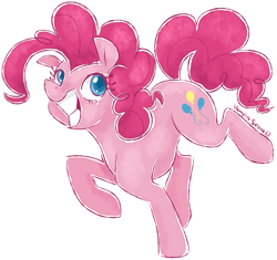 Size: 600x563 | Tagged: safe, artist:vampireselene13, pinkie pie, earth pony, pony, g4, colored pupils, cute, diapinkes, female, mare, simple background, smiling, solo, white background