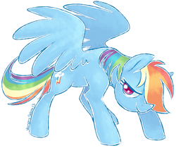 Size: 600x505 | Tagged: safe, artist:vampireselene13, rainbow dash, pegasus, pony, g4, female, mare, simple background, solo, spread wings, white background, wings