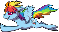 Size: 1024x551 | Tagged: safe, artist:zingey, rainbow dash, pegasus, pony, g4, cutie mark eyes, deviantart watermark, female, flying, mare, obtrusive watermark, profile, simple background, smiling, solo, spread wings, transparent background, watermark, wingding eyes, wings