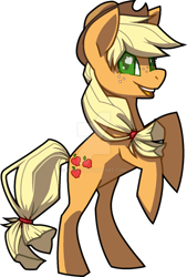 Size: 1024x1516 | Tagged: safe, artist:zingey, applejack, earth pony, pony, g4, cute, cutie mark eyes, deviantart watermark, female, jackabetes, mare, obtrusive watermark, open mouth, rearing, simple background, solo, transparent background, watermark, wingding eyes