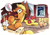 Size: 1234x854 | Tagged: safe, artist:andypriceart, idw, apple bloom, applejack, big macintosh, bird, chicken, earth pony, pig, pony, g4, spoiler:comic, spoiler:comicholiday2015, apple siblings, apple sisters, barn, brother and sister, chase, cloven hooves, cropped, exclamation point, female, filly, foal, hammer, hay bale, male, mare, mouth hold, nail, one eye closed, pain, pictogram, screwdriver, siblings, simple background, sisters, speech bubble, stallion, tongue out, white background, window, wing hands, wing hold, wings