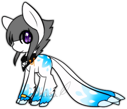 Size: 348x298 | Tagged: safe, artist:14th-crown, oc, oc only, oc:axis, original species, augmented tail, eye clipping through hair, female, neckerchief, simple background, solo, transparent background, unshorn fetlocks
