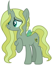 Size: 702x872 | Tagged: safe, artist:zipverse, oc, oc only, oc:lunar bloom, changepony, hybrid, base used, female, interspecies offspring, magical lesbian spawn, offspring, parent:fluttershy, parent:queen chrysalis, parents:chrysashy, simple background, solo, white background