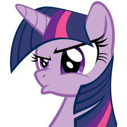 Size: 2449x2449 | Tagged: safe, artist:foxtail8000, twilight sparkle, pony, unicorn, g4, .svg available, bust, disappointed, female, high res, mare, simple background, solo, transparent background, twilight sparkle is not amused, unamused, unicorn twilight, vector