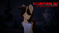Size: 3840x2160 | Tagged: safe, artist:ejlightning007arts, oc, oc:ej, alicorn, pony, alicorn oc, canterlot, canterlot castle, crossover, dark, eyes closed, head down, high res, horn, male, solo, stallion, uncharted, uncharted 4, wallpaper