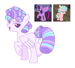 Size: 1280x1166 | Tagged: safe, artist:lockandkeyadopts, cozy glow, twilight sparkle, alicorn, pegasus, pony, g4, base used, butt, cozytwi, female, magical lesbian spawn, offspring, parent:cozy glow, parent:twilight sparkle, parents:cozytwi, plot, simple background, this will end in conquest, transparent background, twilight sparkle (alicorn), xk-class end-of-the-world scenario