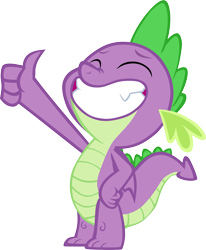 Size: 4807x5827 | Tagged: safe, artist:memnoch, spike, dragon, dragon dropped, g4, absurd resolution, cute, eyes closed, grin, male, simple background, smiling, solo, spikabetes, thumbs up, transparent background, vector, wide smile, winged spike, wings