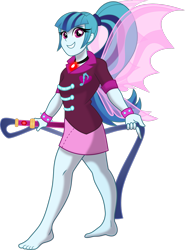 Size: 1920x2599 | Tagged: safe, artist:limedazzle, sonata dusk, equestria girls, g4, alecto, barefoot, crossover, feet, female, fin wings, furies, gem, hades (game), legs, show accurate, simple background, siren gem, solo, transparent background, whip, wings