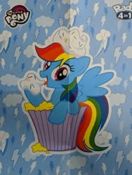 Size: 504x672 | Tagged: safe, rainbow dash, pegasus, pony, g4, creepy, cupcake, food, rainbow and cupcakes