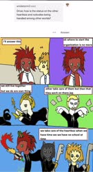 Size: 1164x2163 | Tagged: safe, artist:ask-luciavampire, oc, earth pony, pegasus, pony, unicorn, tumblr:ask-the-kingdom-hearts-ponys, 1000 hours in ms paint, ask, axel, disney, kingdom hearts, roxas, tumblr, xion