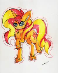 Size: 2459x3085 | Tagged: safe, artist:luxiwind, sunset shimmer, pony, unicorn, g4, female, high res, solo, traditional art