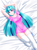 Size: 3355x4500 | Tagged: safe, artist:danmakuman, sonata dusk, human, equestria girls, g4, adorasexy, anime, bed, clothes, cute, danmakuman is trying to murder us, female, human coloration, humanized, light skin, long hair, looking at you, loose hair, on back, sexy, smiling, socks, solo, sonatabetes, stockings, thigh highs, thigh socks, zettai ryouiki