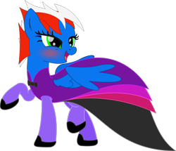 Size: 1396x1200 | Tagged: safe, artist:rd4590, oc, oc:vortex clipper, pegasus, pony, base used, blushing, bowtie, clothes, dress, female, hoof shoes, mare, pantyhose, rule 63, shoes, simple background, spread wings, transparent background, vector, wings