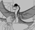 Size: 700x600 | Tagged: safe, artist:sirvalter, princess celestia, oc, oc:lamia (soulscar), alicorn, pony, snake, fanfic:steyblridge chronicle, g4, black and white, canterlot, canterlot castle, duo, fanfic, fanfic art, female, grayscale, horn, illustration, mare, monochrome, wings