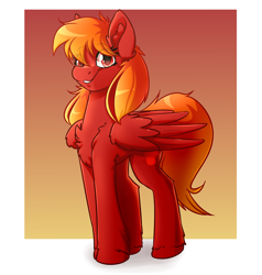Size: 3800x4000 | Tagged: safe, artist:witchtaunter, oc, oc only, pegasus, pony, commission, ear fluff, female, gradient background, high res, mare, smiling, solo