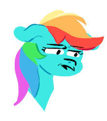 Size: 501x570 | Tagged: safe, artist:noofooba, rainbow dash, pony, g4, bust, confused, cute, female, not sure if want, simple background, solo, transparent background