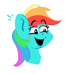 Size: 502x568 | Tagged: safe, artist:noofooba, rainbow dash, pony, g4, blushing, bust, cute, female, simple background, solo, transparent background