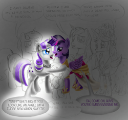 2929792 - safe, artist:red4567, luster dawn, spike, twilight sparkle,  alicorn, dragon, pony, unicorn, g4, the last problem, 3d, chad, dr. livesey  walk, gigachad spike, meme, older, older spike, older twilight, princess  twilight