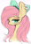 Size: 2039x2894 | Tagged: safe, artist:91o42, fluttershy, pegasus, pony, g4, bow, bust, cute, ear piercing, earring, female, hair bow, high res, jewelry, lidded eyes, mare, piercing, portrait, profile, shyabetes, simple background, slit pupils, solo, white background