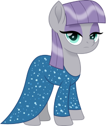 Size: 1264x1500 | Tagged: safe, artist:cloudy glow, maud pie, earth pony, pony, g4, clothes, cute, dress, female, gala dress, looking at you, mare, maudabetes, movie accurate, simple background, solo, transparent background