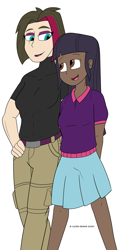 Size: 1280x2622 | Tagged: safe, artist:cadenreigns, tempest shadow, twilight sparkle, human, equestria girls, g4, dark skin, duo, female, human coloration, humanized, lesbian, natural hair color, ship:tempestlight, shipping