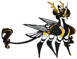 Size: 1750x1342 | Tagged: safe, artist:australian-senior, oc, oc only, oc:niomedes invictus, alicorn, kirin, pony, kirindos, glados, portal (valve), simple background, solo, transparent background