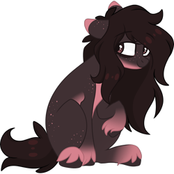 Size: 2048x2048 | Tagged: safe, artist:cinnamontee, oc, oc only, oc:elise oliver, earth pony, pony, brown mane, high res, looking at you, messy mane, raised hoof, simple background, solo, transparent background