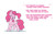 Size: 2400x1500 | Tagged: safe, artist:heir-of-rick, pinkie pie, earth pony, pony, g4, dialogue, eyes closed, female, lyrics, mare, music notes, portal (valve), raised hoof, simple background, singing, solo, song in the comments, song reference, still alive, text, white background