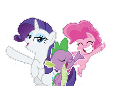 Size: 960x650 | Tagged: safe, pinkie pie, rarity, spike, earth pony, pony, unicorn, g4.5, my little pony: pony life, official, simple background, transparent background