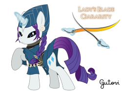 Size: 4268x3200 | Tagged: safe, artist:gutovi, rarity, pony, g4, armor, armored pony, ciaran, cloak, clothes, crossover, dagger, daggers, dark souls, dual wield, helmet, mask, simple background, solo, sword, transparent background, weapon
