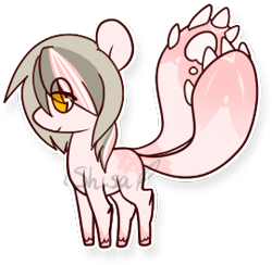 Size: 270x264 | Tagged: safe, artist:14th-crown, oc, oc only, original species, augmented tail, base used, eye clipping through hair, female, simple background, solo, transparent background, unshorn fetlocks