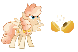 Size: 1024x686 | Tagged: safe, artist:sapphiretwinkle, oc, oc only, oc:peach melba, pegasus, pony, female, mare, simple background, solo, transparent background, two toned wings, wings