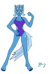 Size: 750x1080 | Tagged: safe, artist:monsieurzemuya, trixie, anthro, g4, breasts, busty trixie, clothes, simple background, solo, swimsuit, transparent background