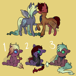 Size: 1300x1300 | Tagged: safe, oc, oc:red dust, oc:sorrow, alicorn, earth pony, pony, :o, alicorn oc, baby, baby pony, braided tail, clothes, crying, earth pony oc, eyes closed, female, hair over one eye, horn, male, mare, neckerchief, open mouth, simple background, sitting, stallion, underhoof, wide eyes