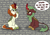 Size: 2020x1399 | Tagged: safe, artist:banquo0, autumn blaze, cinder glow, summer flare, kirin, g4, awwtumn blaze, cinder glow is not amused, cute, dialogue, done with your shit, duo, female, mare, motormouth, obscured text, simple background, sitting, speech bubble, talkative, text